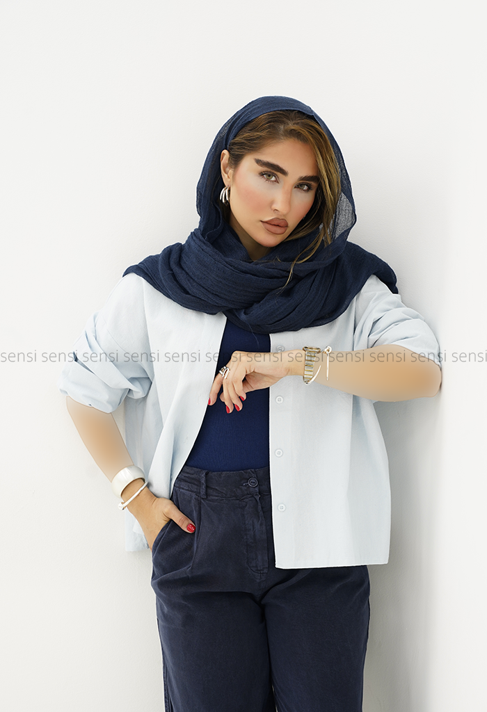 شومیز زنانه لینن پشت بند دارکد1006049